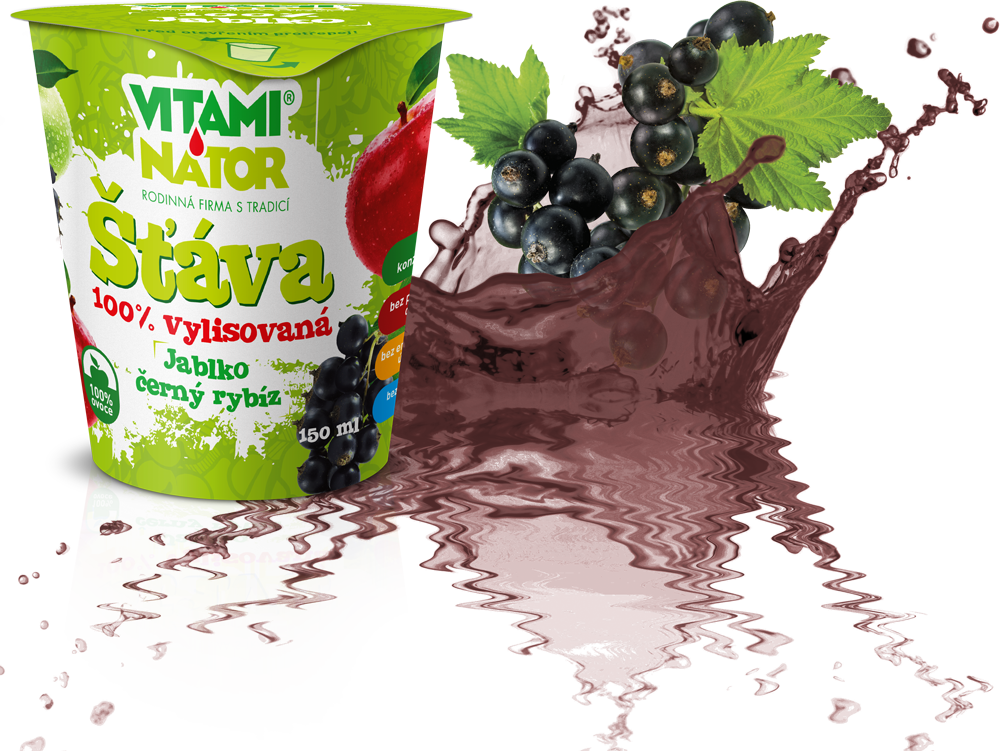 100% šťáva jablko - černý rybíz 150ml Vitaminátor